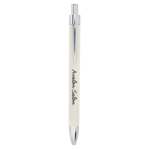 White with Black Engraving Laser Engraved Pen - Laser Engraved Gift