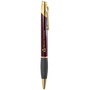 Gloss Burgundy Brass Ballpoint Pen with Gripper - Laser Engraved Gift
