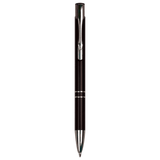 Black with Silver Engraving Silver Trim Engraved Pen - Click Action with Clip - Laser Engraved Gift