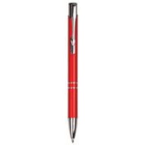 Red with Silver Engraving Silver Trim Engraved Pen - Click Action with Clip - Laser Engraved Gift