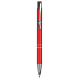 Red with Silver Engraving Silver Trim Engraved Pen - Click Action with Clip - Laser Engraved Gift