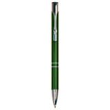 Green with Silver Engraving Silver Trim Engraved Pen - Click Action with Clip - Laser Engraved Gift