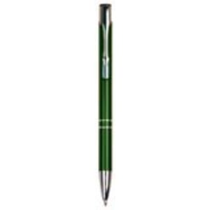 Green with Silver Engraving Silver Trim Engraved Pen - Click Action with Clip - Laser Engraved Gift