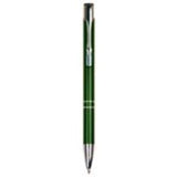 Green with Silver Engraving Silver Trim Engraved Pen - Click Action with Clip - Laser Engraved Gift