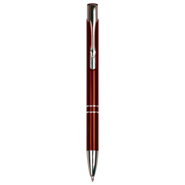 Silver Trim Engraved Pen - Click Action with Clip - Laser Engraved Gift
