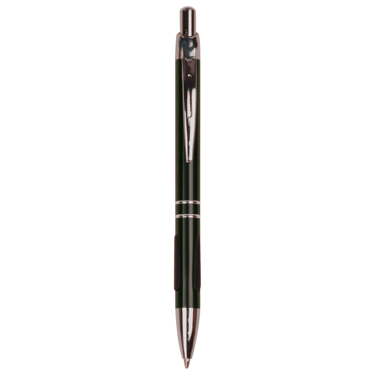 Silver Trim Engraved Pen - Click Action with Comfort Grip and Clip - Laser Engraved Gift