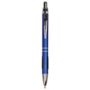 Silver Trim Engraved Pen - Click Action with Comfort Grip and Clip - Laser Engraved Gift
