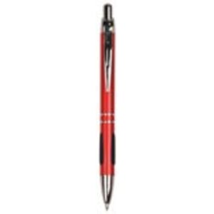 Silver Trim Engraved Pen - Click Action with Comfort Grip and Clip - Laser Engraved Gift