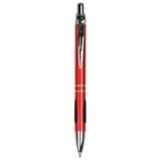 Silver Trim Engraved Pen - Click Action with Comfort Grip and Clip - Laser Engraved Gift