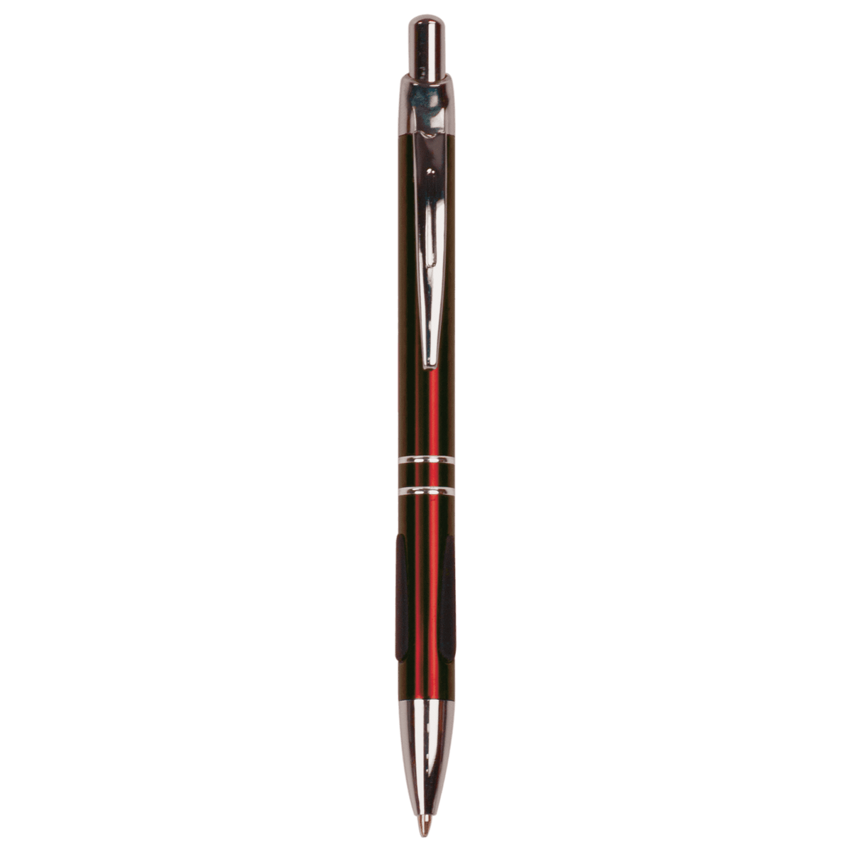 Silver Trim Engraved Pen - Click Action with Comfort Grip and Clip - Laser Engraved Gift