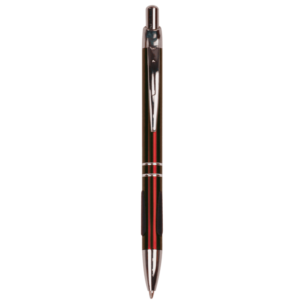 Silver Trim Engraved Pen - Click Action with Comfort Grip and Clip - Laser Engraved Gift