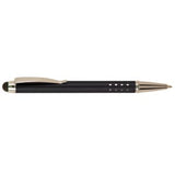 Black with Silver Engraving Silver Trim Engraved Pen with Stylus - Laser Engraved Gift