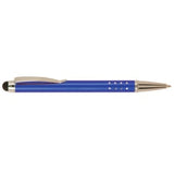 Blue with Silver Engraving Silver Trim Engraved Pen with Stylus - Laser Engraved Gift