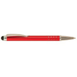 Red with Silver Engraving Silver Trim Engraved Pen with Stylus - Laser Engraved Gift