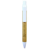 White Recycled Paper Pen with Trim - Laser Engraved Gift