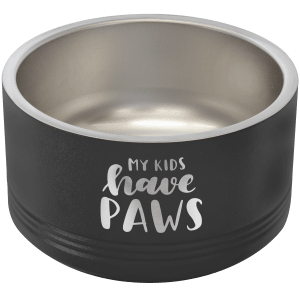 Black 18 oz Small Pet Bowl - Laser Engraved Pet Accessory