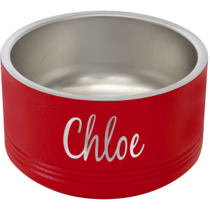 Red 18 oz Small Pet Bowl - Laser Engraved Pet Accessory