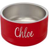 Red 18 oz Small Pet Bowl - Laser Engraved Pet Accessory