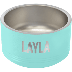 Teal 18 oz Small Pet Bowl - Laser Engraved Pet Accessory