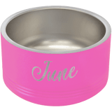 Pink 18 oz Small Pet Bowl - Laser Engraved Pet Accessory