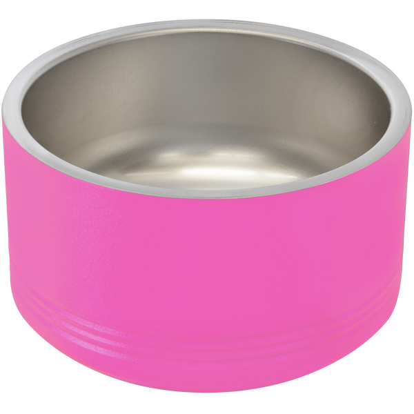 Pink 18 oz Small Pet Bowl - Laser Engraved Pet Accessory