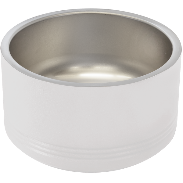 White 18 oz Small Pet Bowl - Laser Engraved Pet Accessory