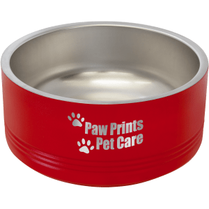 Red 32 oz Medium Pet Bowl - Laser Engraved Pet Accessory