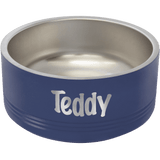 Navy Blue 32 oz Medium Pet Bowl - Laser Engraved Pet Accessory