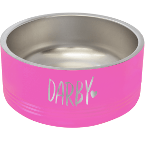 Pink 32 oz Medium Pet Bowl - Laser Engraved Pet Accessory