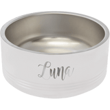 White 32 oz Medium Pet Bowl - Laser Engraved Pet Accessory