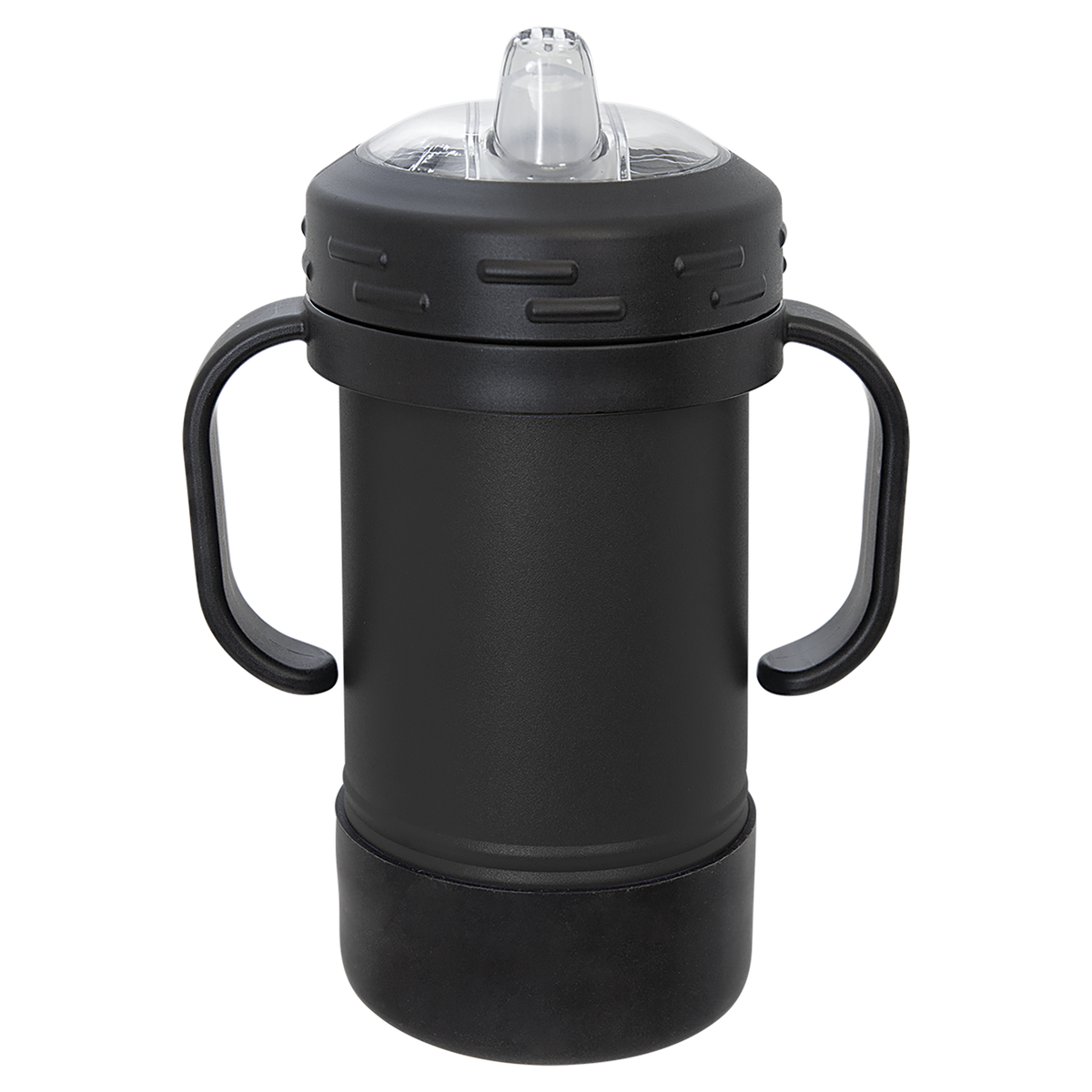 Black with Silver Engraving 10 oz Sippy Cup Tumbler - Laser Engraved Drinkware