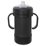 Black with Silver Engraving 10 oz Sippy Cup Tumbler - Laser Engraved Drinkware