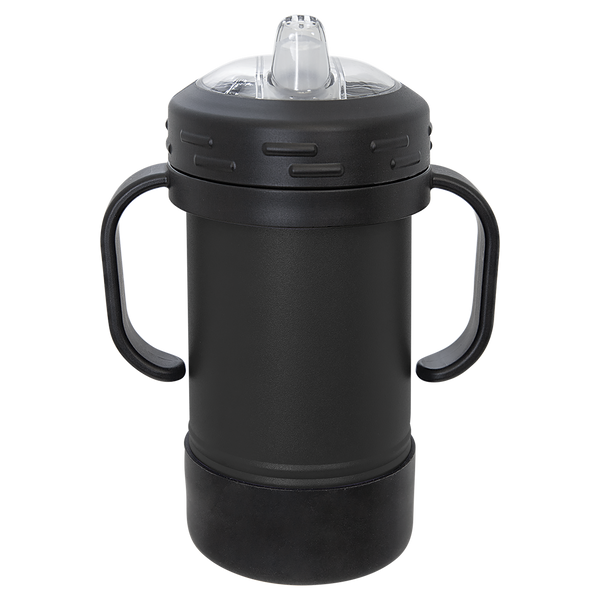 Black with Silver Engraving 10 oz Sippy Cup Tumbler - Laser Engraved Drinkware