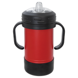 Red with Silver Engraving 10 oz Sippy Cup Tumbler - Laser Engraved Drinkware