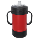 Red with Silver Engraving 10 oz Sippy Cup Tumbler - Laser Engraved Drinkware