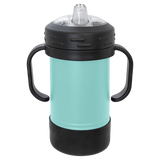 Teal with Silver Engraving 10 oz Sippy Cup Tumbler - Laser Engraved Drinkware
