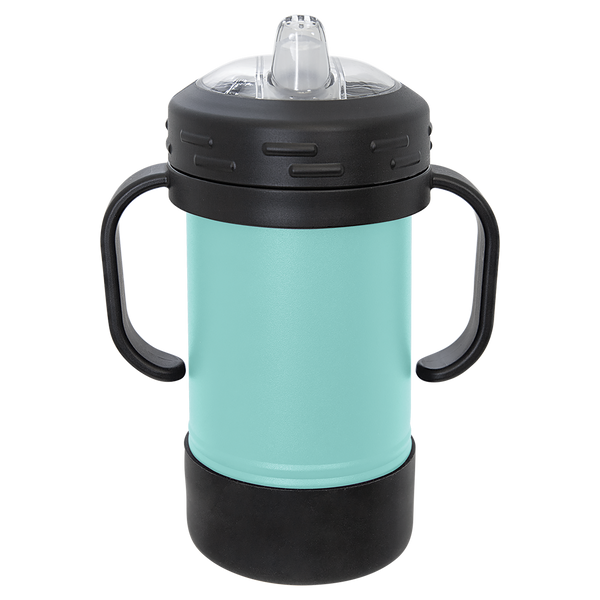 Teal with Silver Engraving 10 oz Sippy Cup Tumbler - Laser Engraved Drinkware