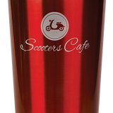Red with Silver Engraving 16 Oz Gloss Travel Mug - Laser Engraved Drinkware