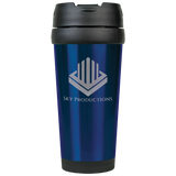 Blue with Silver Engraving 16 Oz Gloss Travel Mug - Laser Engraved Drinkware