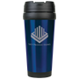 Blue with Silver Engraving 16 Oz Gloss Travel Mug - Laser Engraved Drinkware