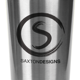 Silver with Black Engraving 16 Oz Gloss Travel Mug - Laser Engraved Drinkware