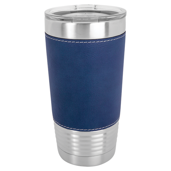 Blue with Silver Engraving 20 Oz Grip Tumbler - Laser Engraved Drinkware