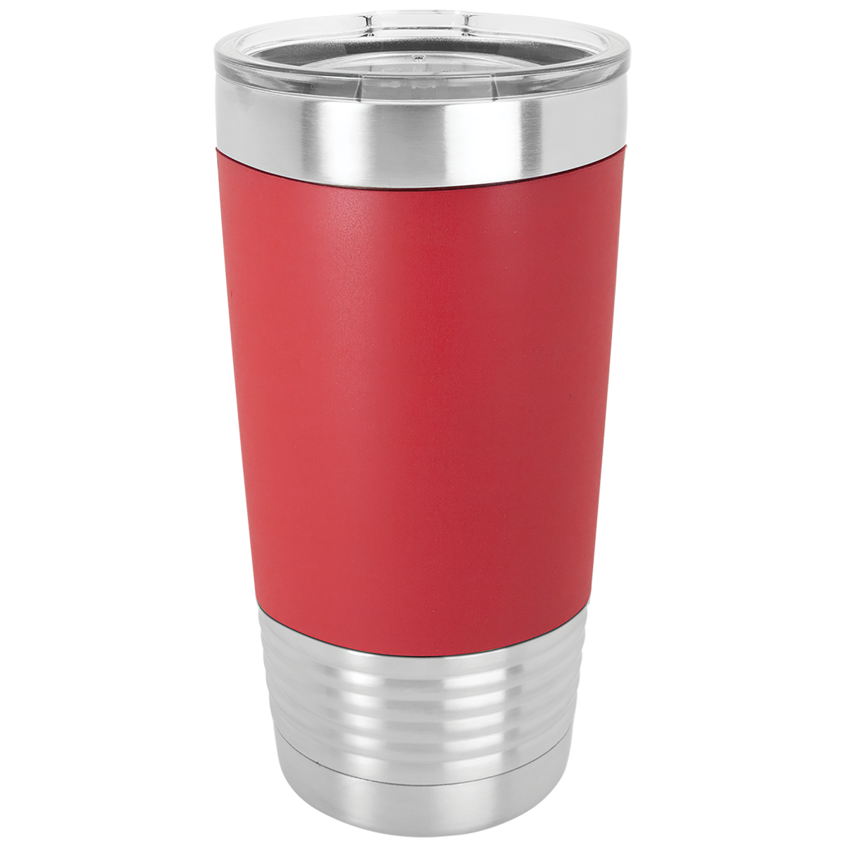 Red with White Engraving 20 Oz Silicone Grip Tumbler - Laser Engraved Drinkware