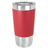 Red with White Engraving 20 Oz Silicone Grip Tumbler - Laser Engraved Drinkware