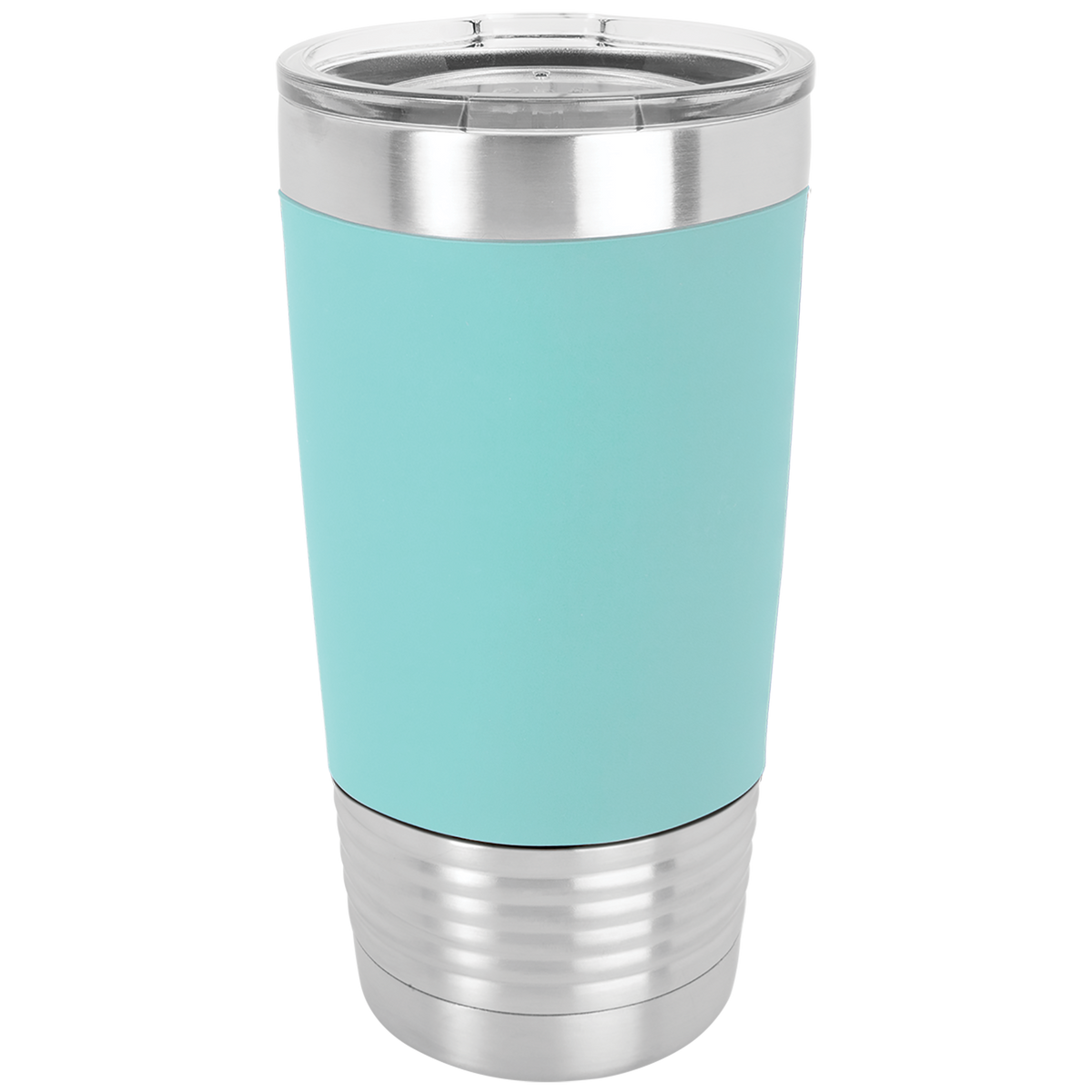 Teal with Black Engraving 20 Oz Silicone Grip Tumbler - Laser Engraved Drinkware