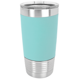 Teal with Black Engraving 20 Oz Silicone Grip Tumbler - Laser Engraved Drinkware