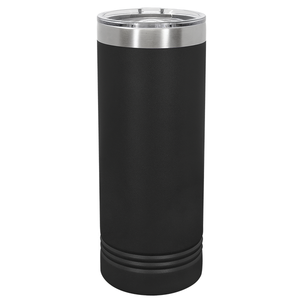 Black with Silver Engraving 22 Oz Skinny Tumbler - Laser Engraved Drinkware