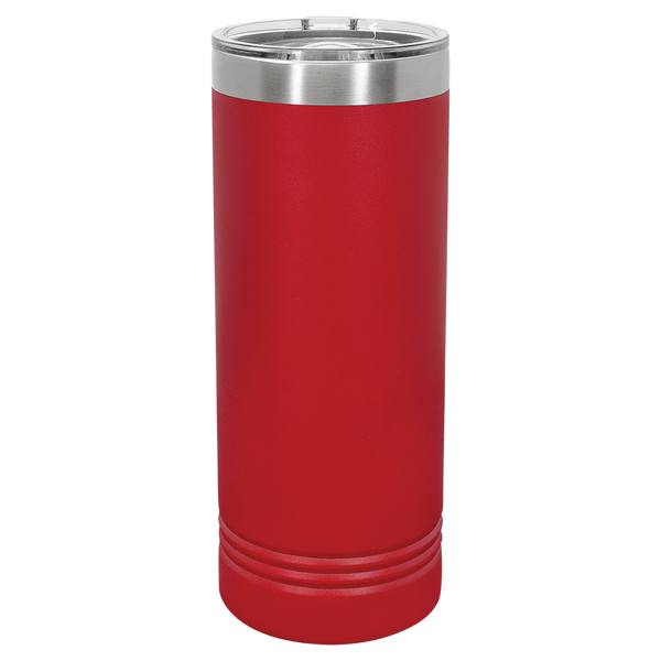 Red with Silver Engraving 22 Oz Skinny Tumbler - Laser Engraved Drinkware