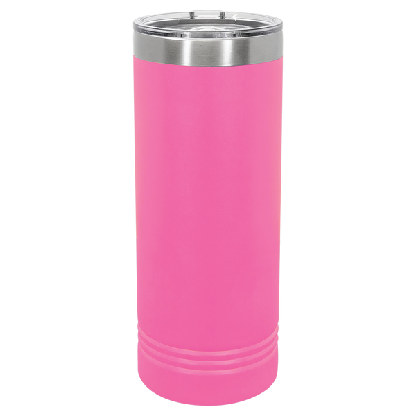 Pink with Silver Engraving 22 Oz Skinny Tumbler - Laser Engraved Drinkware
