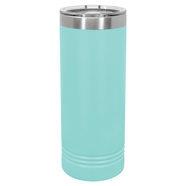 Teal with Silver Engraving 22 Oz Skinny Tumbler - Laser Engraved Drinkware